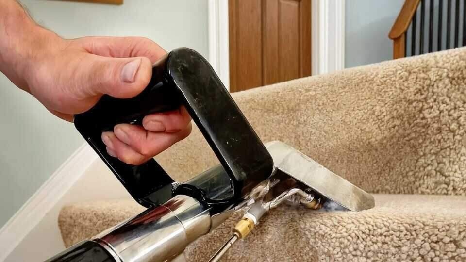 Standing water vacuumed from a flooded floor during water extraction